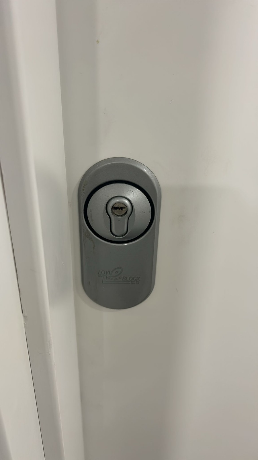 Escudo de protección Lovi-Block instalado en puerta — sur Alicante